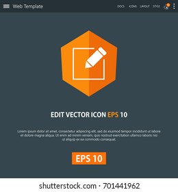 Edit icon design on modern flat background