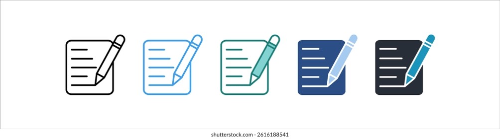 Edit Icon In Different Style Vector