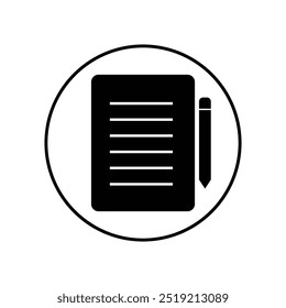 Icono de Editar . Icono de documento de edición con lápiz sobre fondo blanco EPS 10.