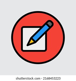 Edit icon in filled line style about user interface, use for website mobile app presentation