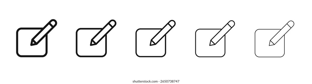 Logotipo de conjunto de ilustración plana de icono de Editar
