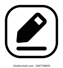 edit  Icon. Flat style rounded rectangle isolated on white background. Vector illustration