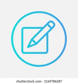 Edit icon in gradient style about user interface, use for website mobile app presentation