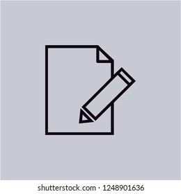 Edit icon isolated on grey background.Premium symbol for website design, mobile application, logo, ui. Vector illustration. Eps10

