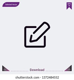 Edit icon isolated on grey background.Premium symbol for website design, mobile application, logo, ui.Modern, simple, isolated, flat best quality icon for web site designs or mobile apps.