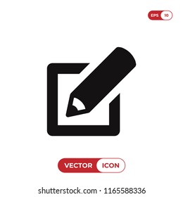Edit icon isolated on white background. Modern, simple symbol in trendy design style for website, mobile, app, graphic, logo, UI. Flat vector element illustration. EPS10.