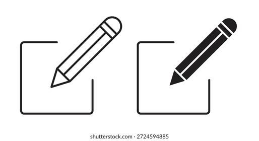 Edit icon with line and silhouette versions.