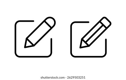 Ícone Editar design do logotipo. editar símbolo e sinal do documento. editar ícone de texto. lápis. inscrever