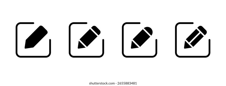 Edit icon logo design. edit document sign and symbol. edit text icon. pencil. sign up