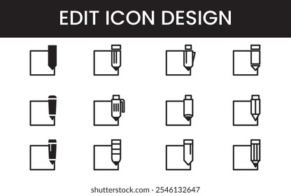 Edit icon or logo design isolated sign symbol vector illustration. Edit icon collection, high quality black line style vectors suitable for designers, web developers, displays and websites