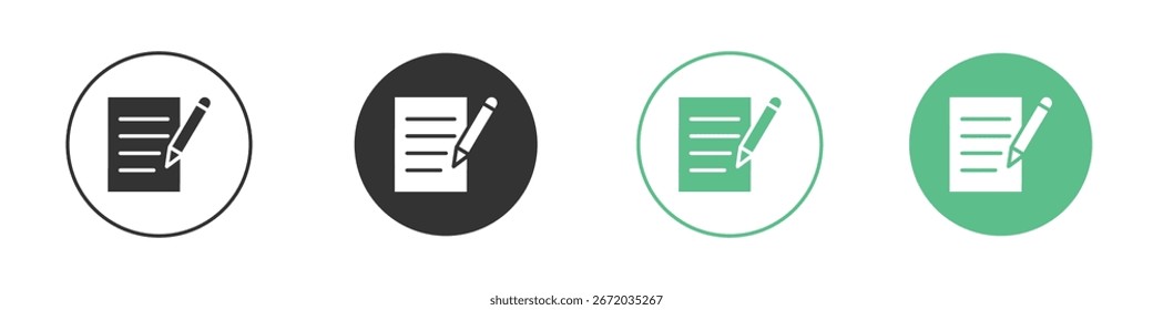 Conjunto de iconos de Vector de línea plana minimal de Editar.