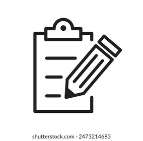 Edit icon. Notepad edit document with pencil icon. Pen icons. Editing text file document. Sign up. Business concept note edit pictogram isolated on transparent background. Vector illustration