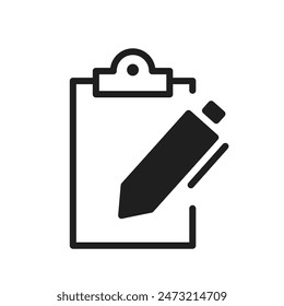 Edit icon. Notepad edit document with pencil icon. Pen icons. Editing text file document. Sign up. Business concept note edit pictogram isolated on transparent background. Vector illustration