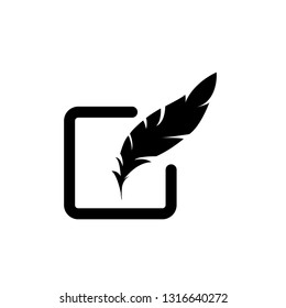 Edit icon. Notepad edit symbol. list icon. line illustration. Notepad with a Feather . Checklist. Making notes icon -  vector