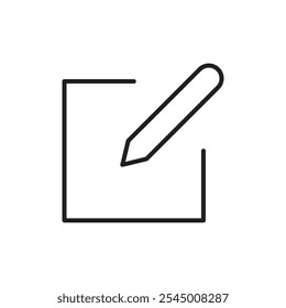 Edit icon Outline set in black and white color