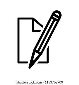 Edit Icon. Paper and Pencil Symbol - Vector