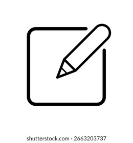  Edit icon, pen on a piece of paper line - vector illustration
