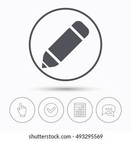 Edit icon. Pencil for drawing sign.