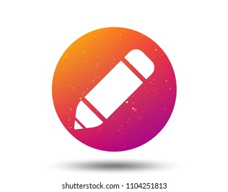 Edit icon. Pencil for drawing symbol. Circle button with Soft color gradient background. Vector
