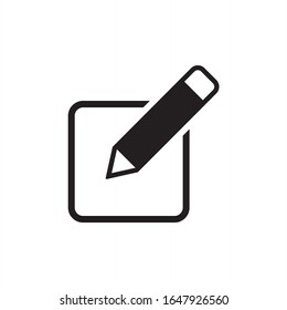 Icono de edición, icono de lápiz, ilustración vectorial de icono de registro