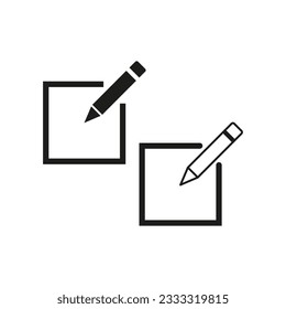 Symbol bearbeiten. Bleistift-Symbol. Registrieren Sie sich für das Symbol. Vektorgrafik. EPS10.