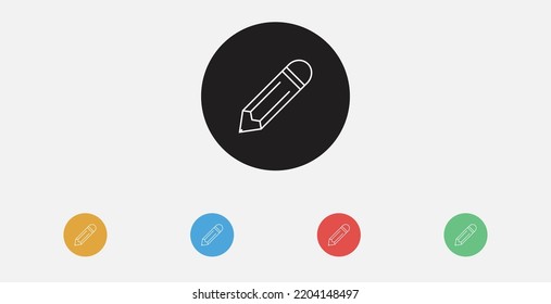 Edit icon, pencil icon. Vector icon. Filled vector illustration. Edit text icon. Set of colorful flat design icons.