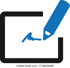 Edit icon, register icon, registration icon vector (blue version)  