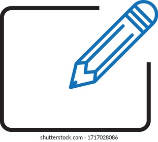 Edit icon, registration icon, register icon vector (blue version)    