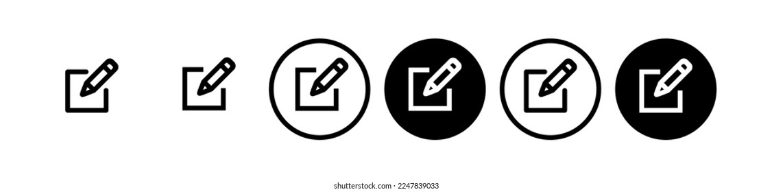 conjunto de iconos de edición. edición en negro - vector de stock.