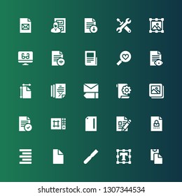 edit icon set. Collection of 25 filled edit icons included Paste clipboard, Text editor, File, Align right, Editor, Images, Edit, Favorites, Text lines, Reading mode, Image, Files