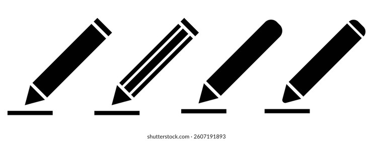 Edit icon set. Edit document icon.  Pencil icon, sign up icon. Business concept note edit pictogram isolated on transparent background. Vector illustrator. 