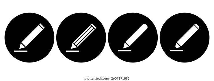 Edit icon set. Edit document icon.  Pencil icon, sign up icon. Business concept note edit pictogram isolated on transparent background. Vector illustrator. 
