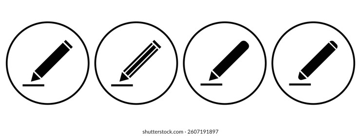 Edit icon set. Edit document icon.  Pencil icon, sign up icon. Business concept note edit pictogram isolated on transparent background. Vector illustrator. 