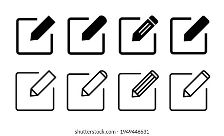 Edit icon set. edit document icon. edit text icon. pencil. sign up