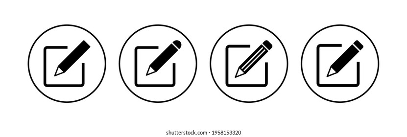 Edit icon set. edit document icon. edit text icon. pencil. sign up