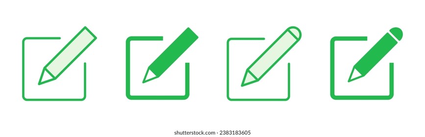 Edit icon set. edit document icon. edit text icon. pencil. sign up