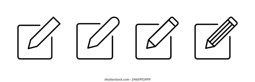 Edit icon set. edit document icon. edit text icon. pencil. sign up