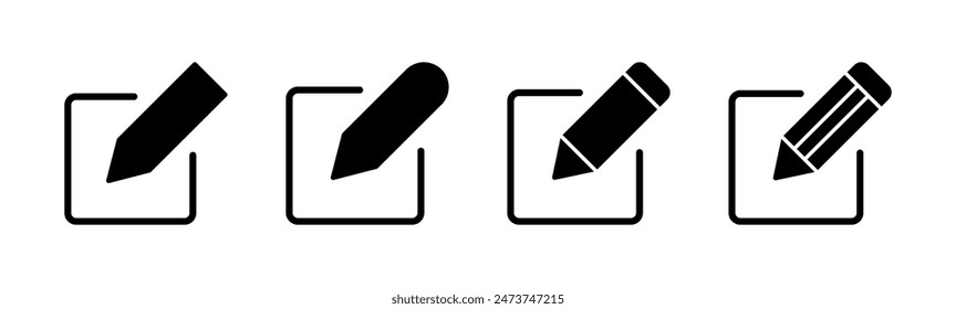 Edit icon set. edit document icon. edit text icon. pencil. sign up