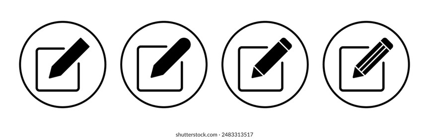 Edit icon set. edit document icon. edit text icon. pencil. sign up