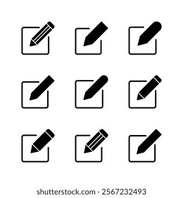 Edit icon set. edit document icon. edit text icon. pencil. sign up