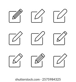 Edit icon set. edit document icon. edit text icon. pencil. sign up