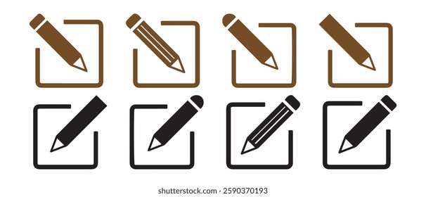 Edit icon set. edit document icon. edit text icon. pencil. sign up