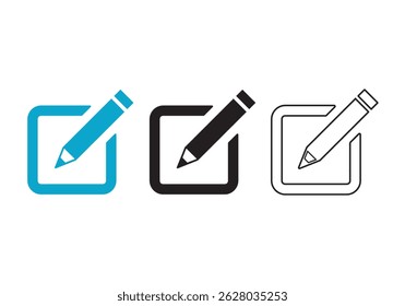 Edit icon set. edit document icon. edit text icon. pencil. sign up