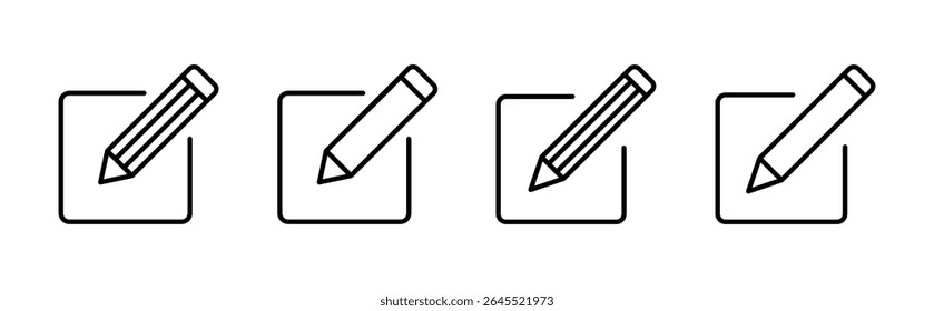 Edit icon set. edit document icon. edit text icon. pencil. sign up