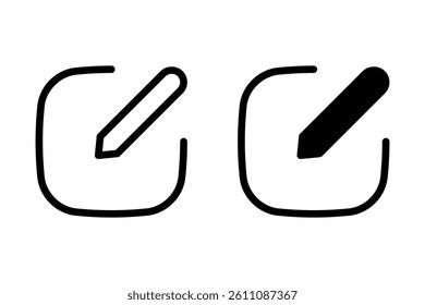 edit icon set. featuring a pencil inside a rounded square. Suitable for web design, mobile apps, and print materials