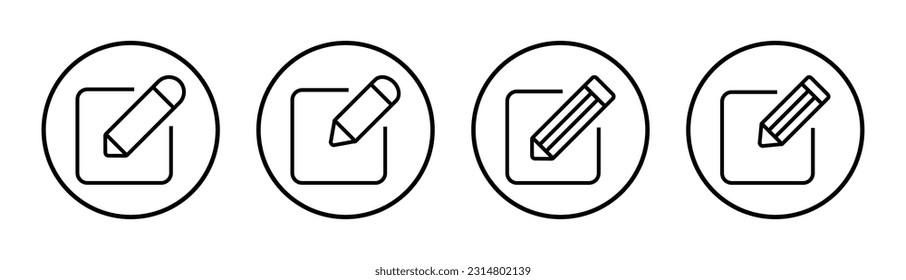 Edit icon set illustration. edit document sign and symbol. edit text icon. pencil. sign up