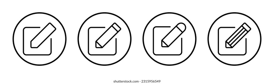 Edit icon set illustration. edit document sign and symbol. edit text icon. pencil. sign up