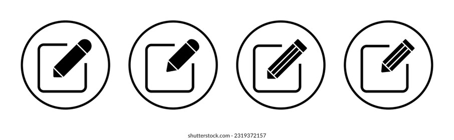 Edit icon set illustration. edit document sign and symbol. edit text icon. pencil. sign up