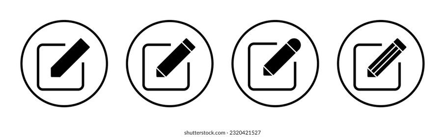 Edit icon set illustration. edit document sign and symbol. edit text icon. pencil. sign up