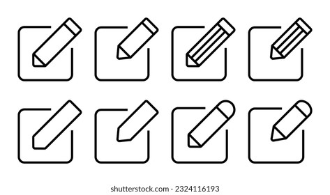 Edit icon set illustration. edit document sign and symbol. edit text icon. pencil. sign up
